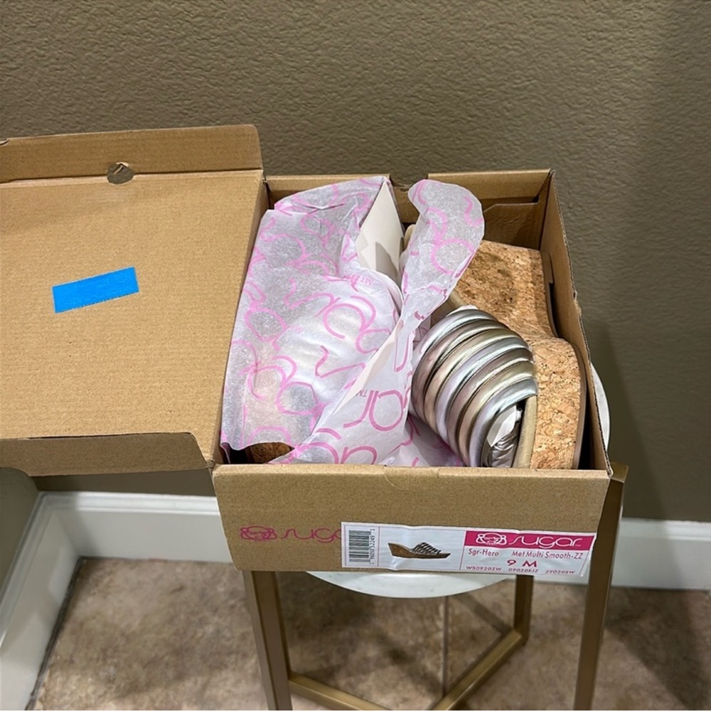 Sugar Gold and Silver Striped Mules - Picture 7 of 10